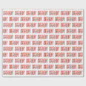 Rood en Zwart Gelukkige Verjaardag Cadeaupapier (Vlak)