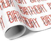 Rood en Zwart Gelukkige Verjaardag Cadeaupapier (Rol Hoek)