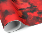 Rood en zwart gemarmerd verpakkingspapier, camovla cadeaupapier (Rol Hoek)