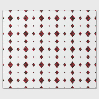 Rood en Zwart Geometrisch Diamantpatroon Modern To Cadeaupapier