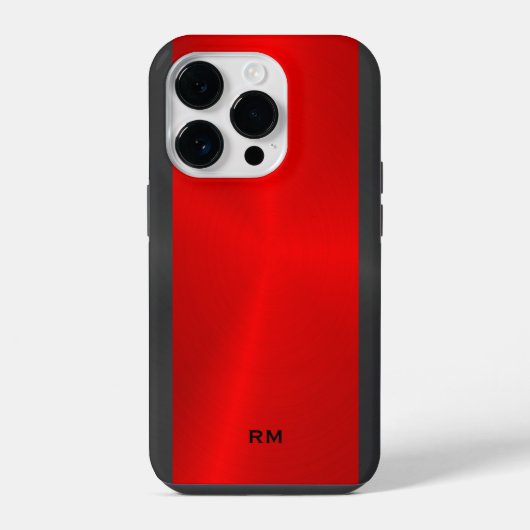 Rood en zwart geometrisch ontwerp iPhone hoesje (Achterkant)