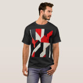 Rood en zwart geometrisch ontwerp t-shirt (Voorkant volledig)
