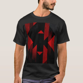 Rood en zwart geometrisch ontwerp t-shirt
