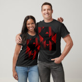 Rood en zwart geometrisch ontwerp t-shirt (Unisex)