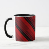 Rood en zwart geometrisch patchwork dekbed mok (Links)