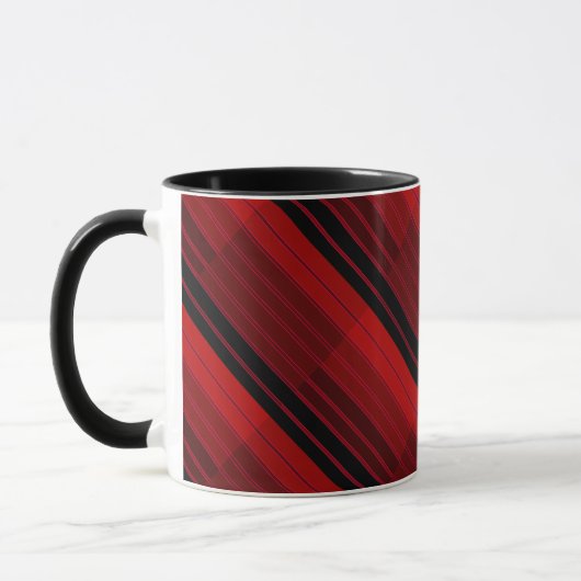 Rood en zwart geometrisch patchwork dekbed mok (Links)