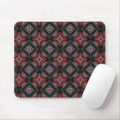 Rood en zwart geometrisch patroon muismat (Met muis)
