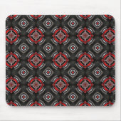Rood en zwart geometrisch patroon muismat (Voorkant)