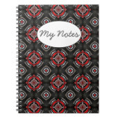 Rood en zwart geometrisch patroon notitieboek (Voorkant)
