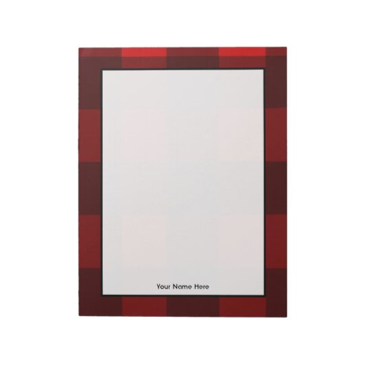 Rood en zwart, gepersonaliseerd Notitieblok (Linkerzijde)