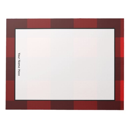 Rood en zwart, gepersonaliseerd Notitieblok (Voorkant)