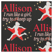 ROOD EN ZWART GEPERSONALISEERDE TRACK STAR STOF (Close Up)