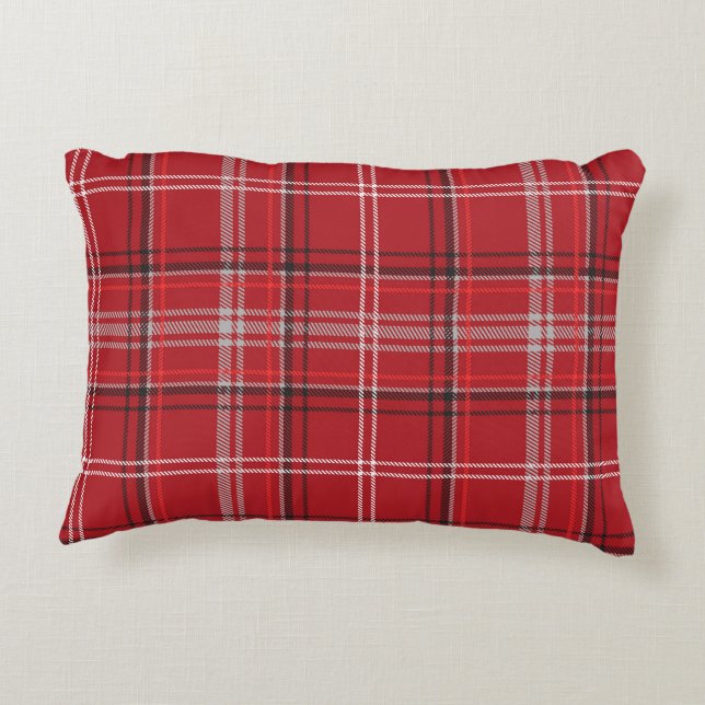 Rood en zwart geplakt Buffalo Check Pattern Accent Kussen (Achterkant)