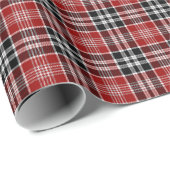 Rood en zwart geplakt Buffalo Check Pattern Cadeaupapier (Rol Hoek)