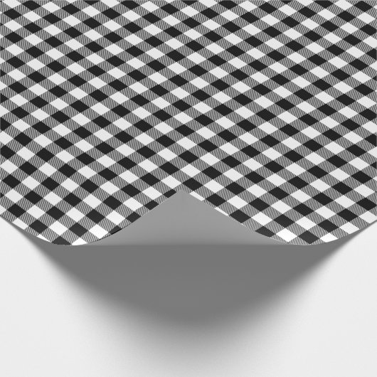 Rood en zwart geplakt Buffalo Check Pattern Cadeaupapier (Hoek)