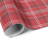 Rood en zwart geplakt Buffalo Check Pattern Cadeaupapier (Rol Hoek)