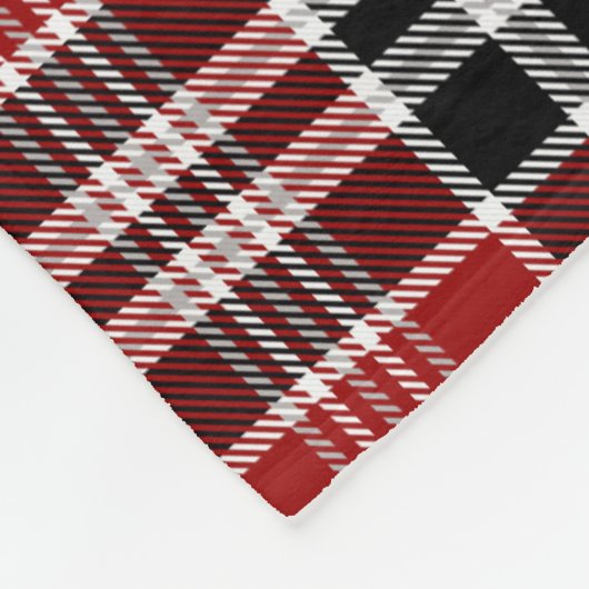 Rood en zwart geplakt Buffalo Check Pattern Fleece Deken (Hoek)