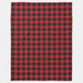Rood en zwart geplakt Buffalo Check Pattern Fleece Deken (Voorkant)