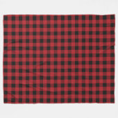 Rood en zwart geplakt Buffalo Check Pattern Fleece Deken (Voorkant (Horizontaal))