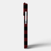 Rood en zwart geplakt Check iPhone Case (Achterkant / Links)