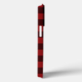Rood en zwart geplakt Check iPhone Case (Achterkant / Rechts)