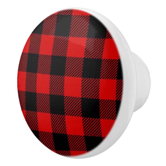 Rood en zwart geplakt keramische romp keramische knop (Rechts)