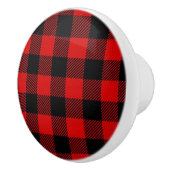 Rood en zwart geplakt keramische romp knop (Rechts)