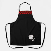Rood en zwart geplakt met gepersonaliseerd kookpun schort (Voorkant)