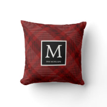 Rood en zwart, geplakt met monogram