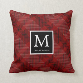 Rood en zwart, geplakt met monogram kussen