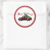 Rood en zwart geplakt vrachtwagen met kerst ronde sticker (Tas)