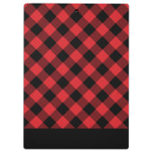 Rood en zwart geruit | Aangepast monogram Klembord (Achterkant)