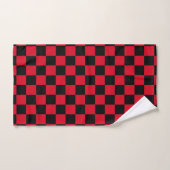 Rood en zwart geruit patroon bad handdoek (Handdoek)