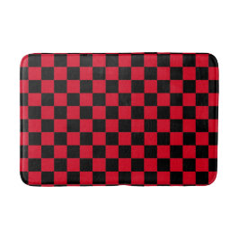 Rood en zwart geruit patroon badmat