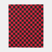 Rood en zwart geruit patroon fleece deken (Voorkant)