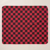 Rood en zwart geruit patroon sherpa deken (Voorkant (horizontaal))
