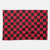 Rood en zwart geruit patroon theedoek (Horizontaal)