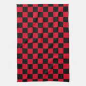 Rood en zwart geruit patroon theedoek (Verticaal)