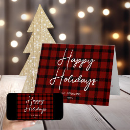 Rood en zwart geruit Prettige Feestdagen |