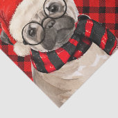 Rood en zwart geruite kerst pug lover vakantie tissuepapier (Detail)