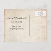 Rood en zwart gescheurd papier bruiloft Save The D Aankondigingskaart (Achterkant)