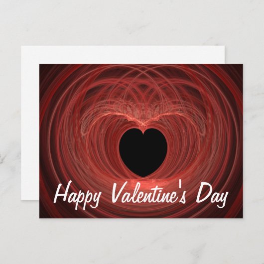 Rood en zwart, gespierd hart feestdagenkaart (Voorkant / Achterkant)