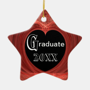 Rood en zwart, gespierd hart keramisch ornament