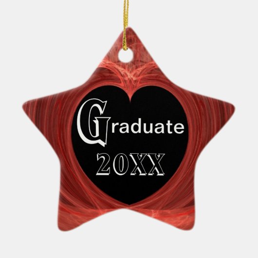 Rood en zwart, gespierd hart keramisch ornament (Voorkant)