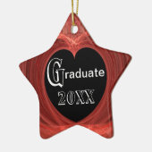 Rood en zwart, gespierd hart keramisch ornament (Links)