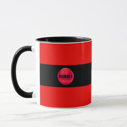 Rood en Zwart Gestreept Mok (Links)