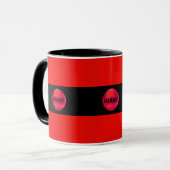 Rood en Zwart Gestreept Mok (Voorkant links)