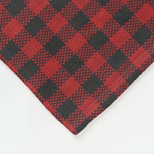 Rood en zwart gevlekt fleece deken (Hoek)