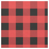 Rood en zwart Gingham Pattern Kerstmis Stof (Close Up)