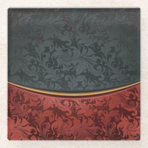  rood en zwart glazen onderzetter